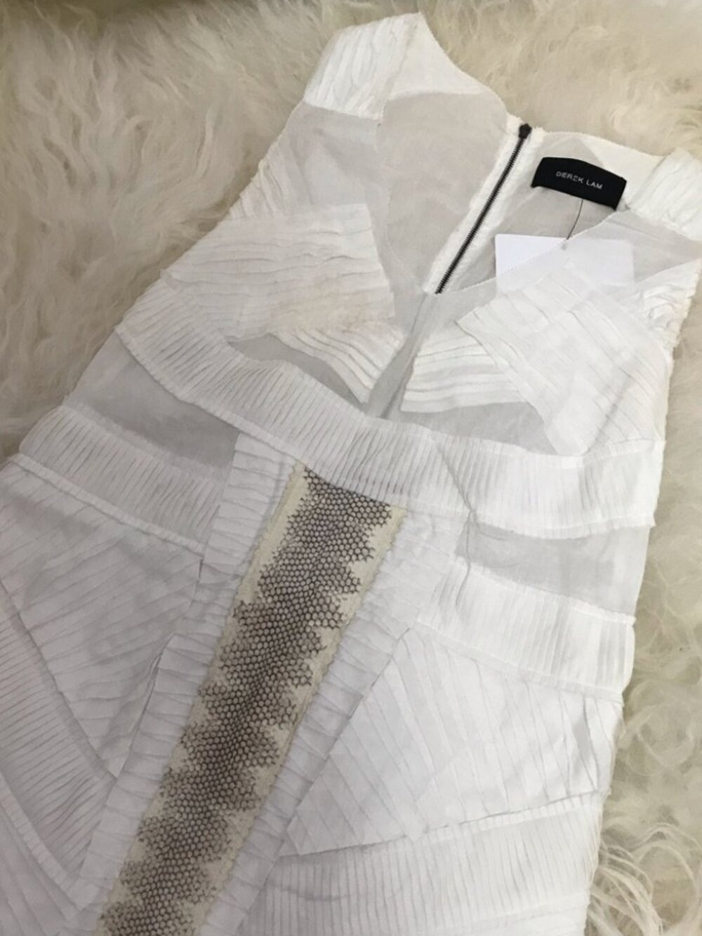 DEREK LAM Pleated Mini Dress 1080 - Picture 3 of 7